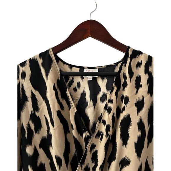 Parker Silk Leopard Print Long Sleeve A-Line Mini Dress Brown Tan Size Small - Picture 5 of 7